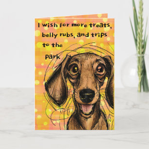 Cute Dachshund Dog Fun Bright Happy Birthday Card