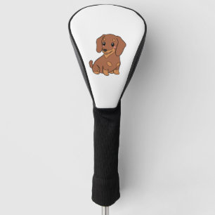 Cute dachshund dog illustration golf head cover