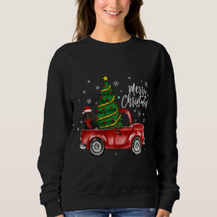 Cute Dachshund Dog Truck Merry Christmas Dog Love Sweatshirt