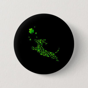 Cute Dachshund Dog With Irish Shamrock St Patricks 6 Cm Round Badge