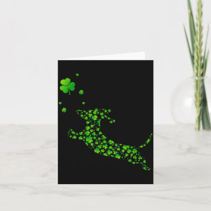 Cute Dachshund Dog With Irish Shamrock St Patricks Card