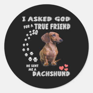 Cute Dachshund Doxie Girl Gifts Dachshund Mum Classic Round Sticker