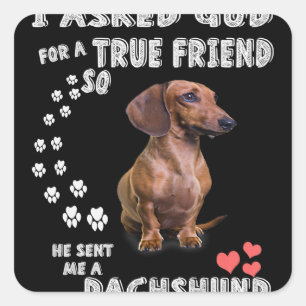 Cute Dachshund Doxie Girl Gifts Dachshund Mum Square Sticker
