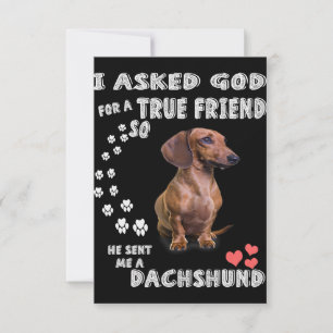 Cute Dachshund Doxie Girl Gifts Dachshund Mum Thank You Card