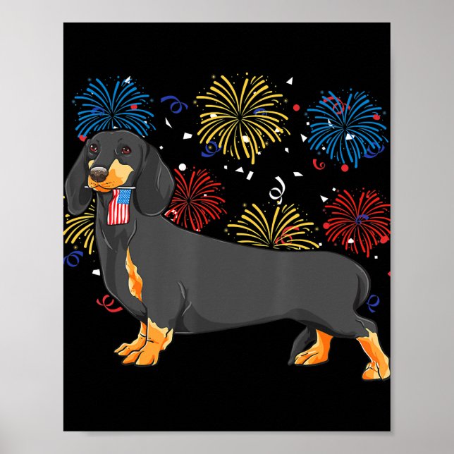 Cute Dachshund Doxie Lover Weiner Dog Mum Dad Kids Poster (Front)