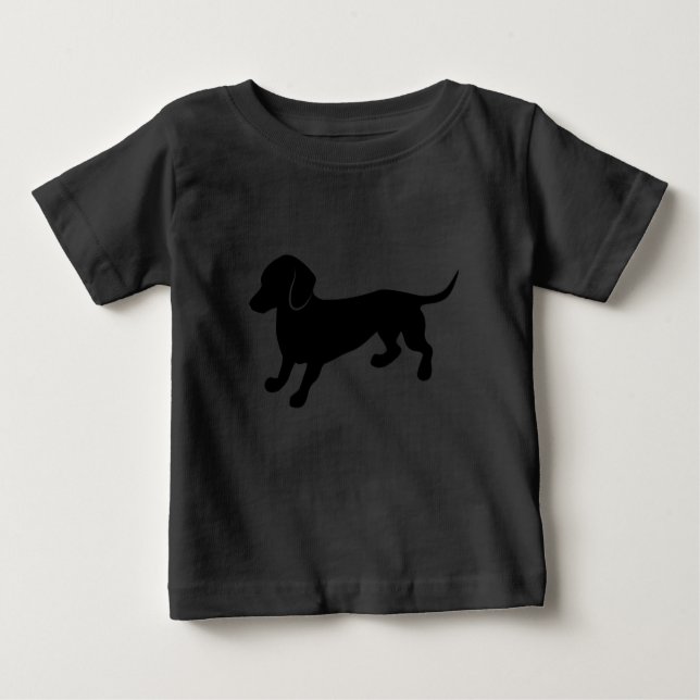 Cute Dachshund Drawing Baby T-Shirt (Front)