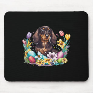Cute Dachshund Easter Day Wiener Weiner Easter Egg Mouse Pad