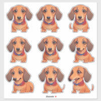 Cute Dachshund Emoji Dog Stickers