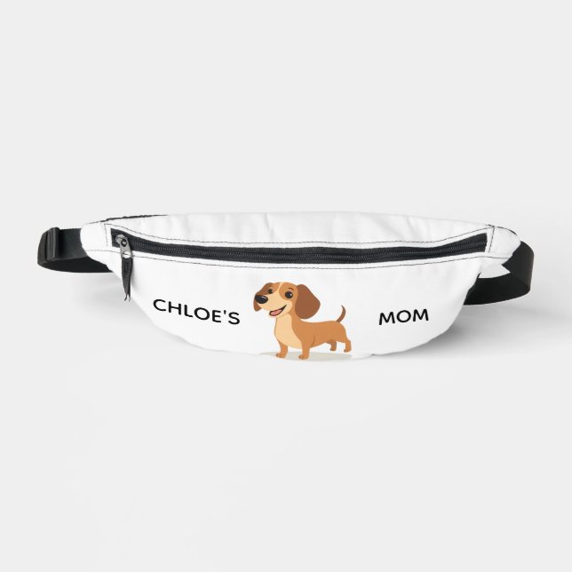 Cute Dachshund Fanny Pack – Playful Illustrated (Front)
