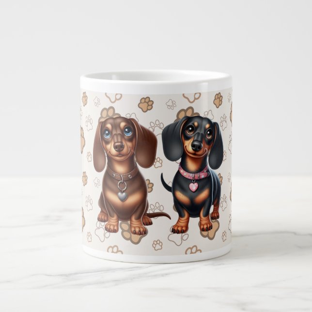 Cute dachshund friends large coffee mug (Front)