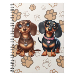 Cute dachshund friends notebook