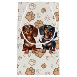 Cute dachshund friends small gift bag