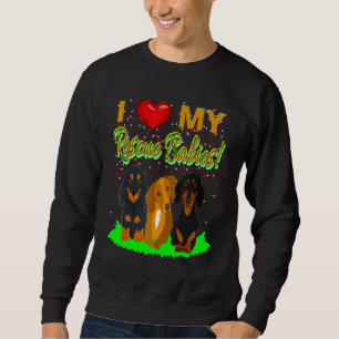 Cute Dachshund Funny Wiener Dog I Love My Rescue Sweatshirt
