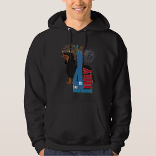 Cute Dachshund   Funny Wiener Dog Independence Day Hoodie
