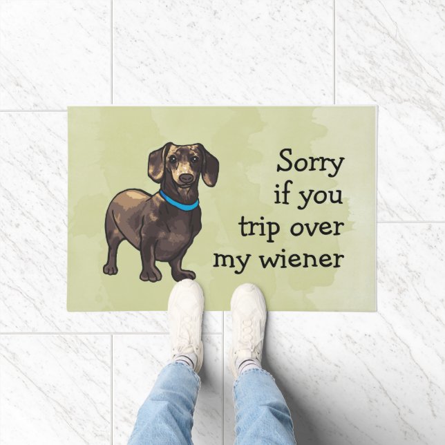 Cute Dachshund Funny Wiener Doormat (Indoor)