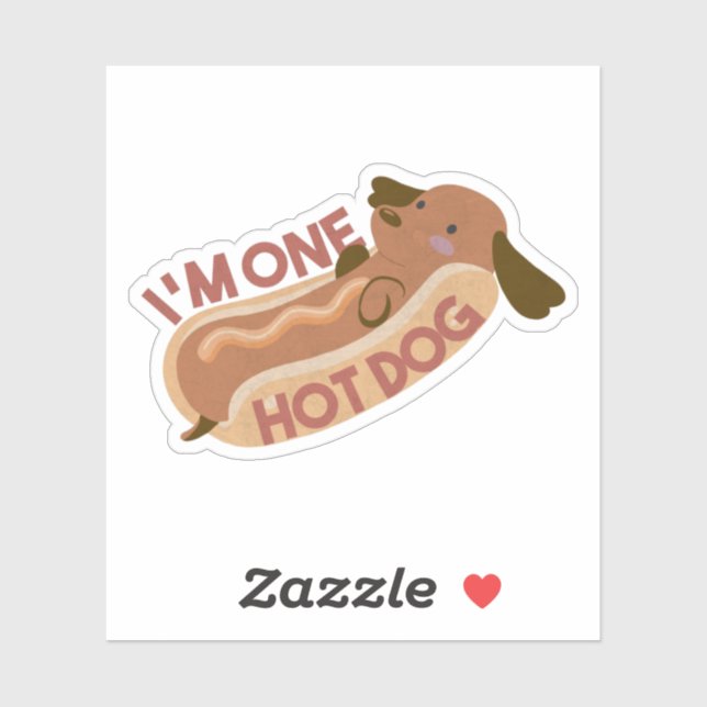 Cute Dachshund Hot Dog Pun - I'm One Hot Dog (Sheet)