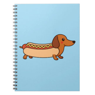 Cute dachshund hotdog notebook
