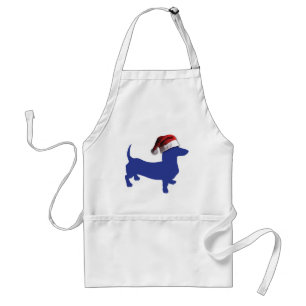 Cute Dachshund in a Santa Hat Standard Apron