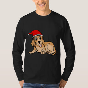 Cute Dachshund In Santa Hat Christmas T-Shirt