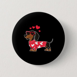 Cute Dachshund Mama Valentine Heart With Sungl Wie 6 Cm Round Badge