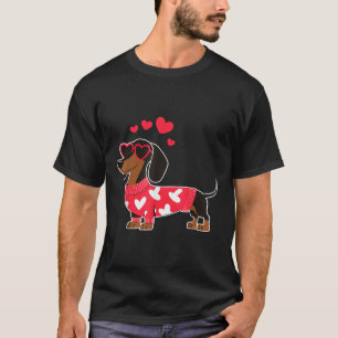 Cute Dachshund Mama Valentine Heart With Sungl Wie T-Shirt