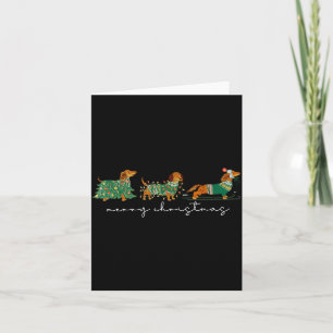 Cute Dachshund Merry Christmas Weiner Dog Lover Xm Card