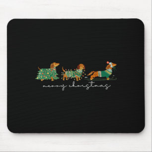 Cute Dachshund Merry Christmas Weiner Dog Lover Xm Mouse Pad