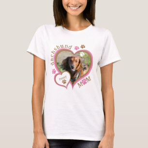 Cute Dachshund Mum Custom Photo Personalised T-Shirt