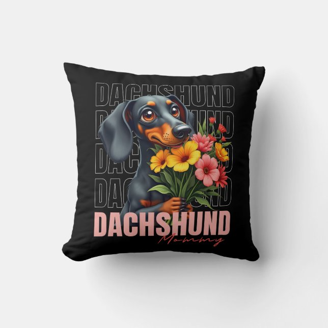 Cute Dachshund Mummy Cushion (Front)