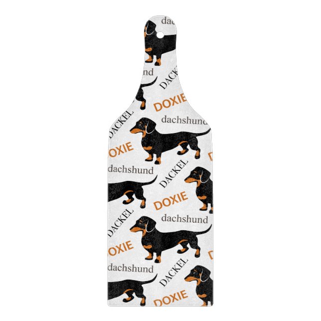 Cute Dachshund or Doxie Pattern Cutting Board (Front)