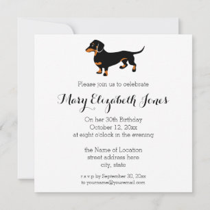 Cute Dachshund Pattern Invitation