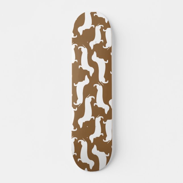 Cute Dachshund Pattern Perfect Gift for Doxie Love Skateboard (Front)