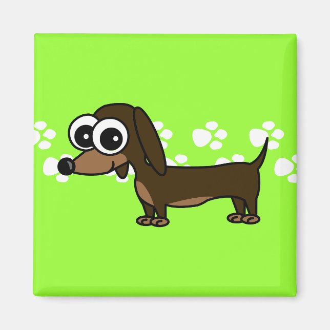 Cute Dachshund Pawprint Magnet (Front)