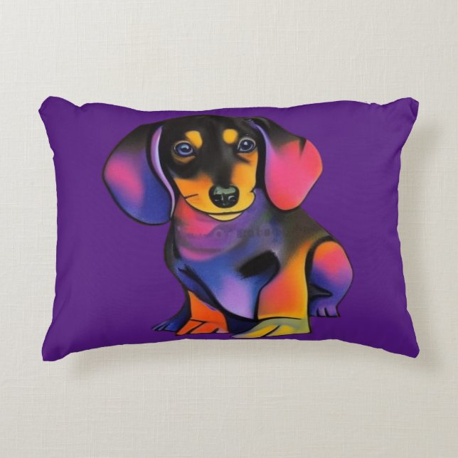 Cute DACHSHUND pillow/cushion Decorative Cushion (Front)