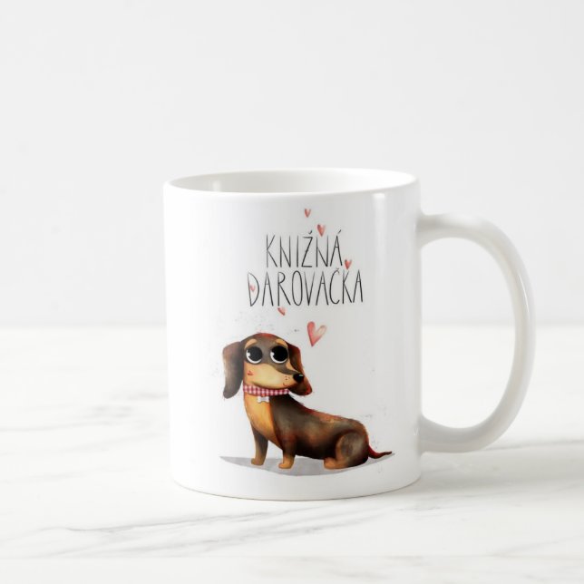 Cute Dachshund Puppy Coffee Mug – Dog Lover Gift (Right)