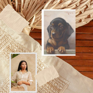Cute Dachshund Puppy Decoupage Tissue Paper