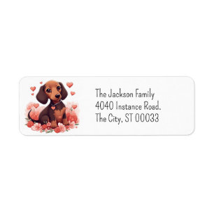 Cute Dachshund Puppy Kawaii Chibi Return Address Label