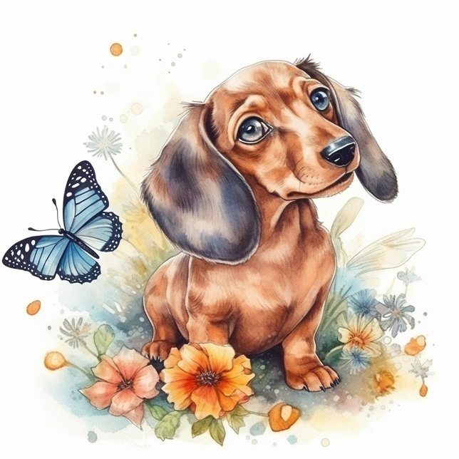 Cute Dachshund Puppy Watercolor Tote Bag (Creator Uploaded)