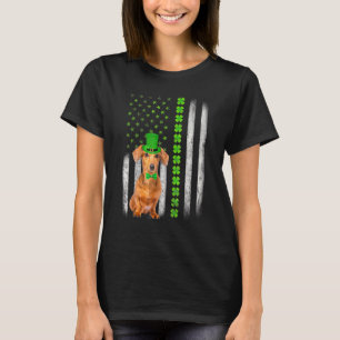 Cute Dachshund Saint Patrick's Day American Flag D T-Shirt