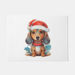 Cute Dachshund Santa Classic T-Shirt Doormat