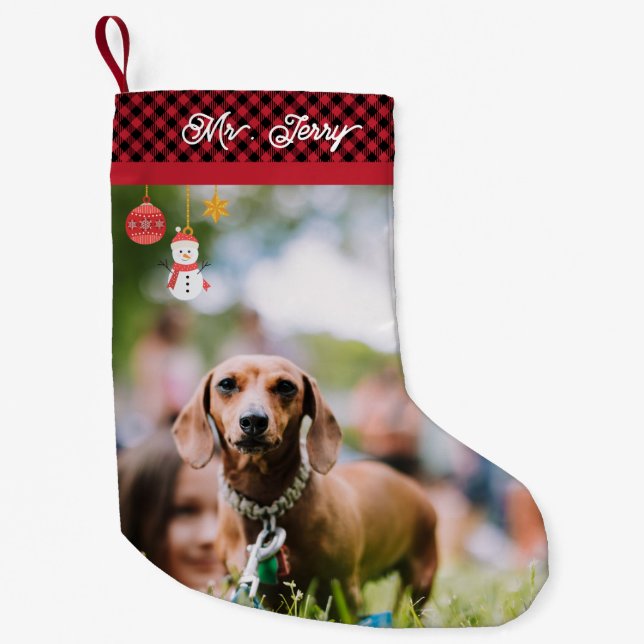 Cute Dachshund Sausage Dog Puppy Christmas Gift Small Christmas Stocking (Front)