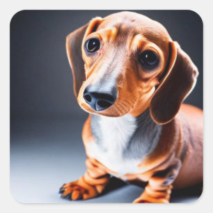 Cute Dachshund Square Sticker