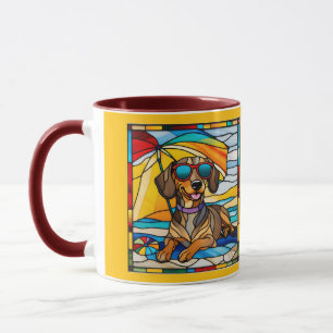 Cute Dachshund Stained Glass Coffee Mug