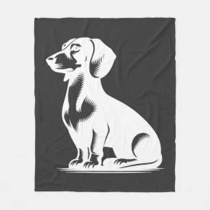 Cute Dachshund Stylish Little Hunting Dog Fleece Blanket