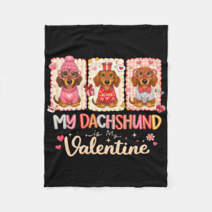 Cute Dachshund Valentine Gift For Dog Lovers And O Fleece Blanket