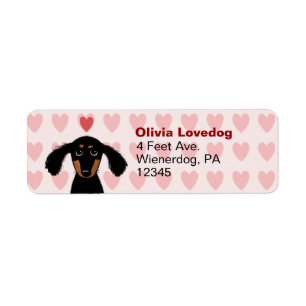 Cute Dachshund Valentine Love Return Address Return Address Label