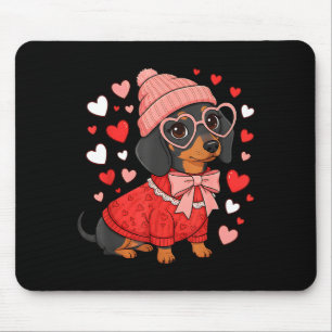 Cute Dachshund Valentine's Day Heart Lover Dog Mom Mouse Pad