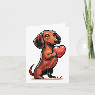Cute Dachshund Valentines Day Heart Lover Dog Mum Card