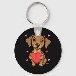 Cute Dachshund Valentines Day Heart Lover Dog Mum  Key Ring
