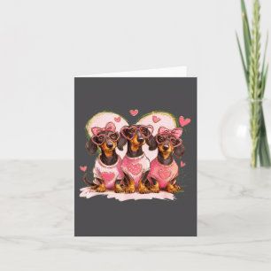 Cute Dachshund Valentines Heart Dog Lover Men Wome Card